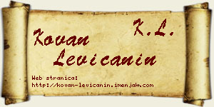 Kovan Levičanin vizit kartica